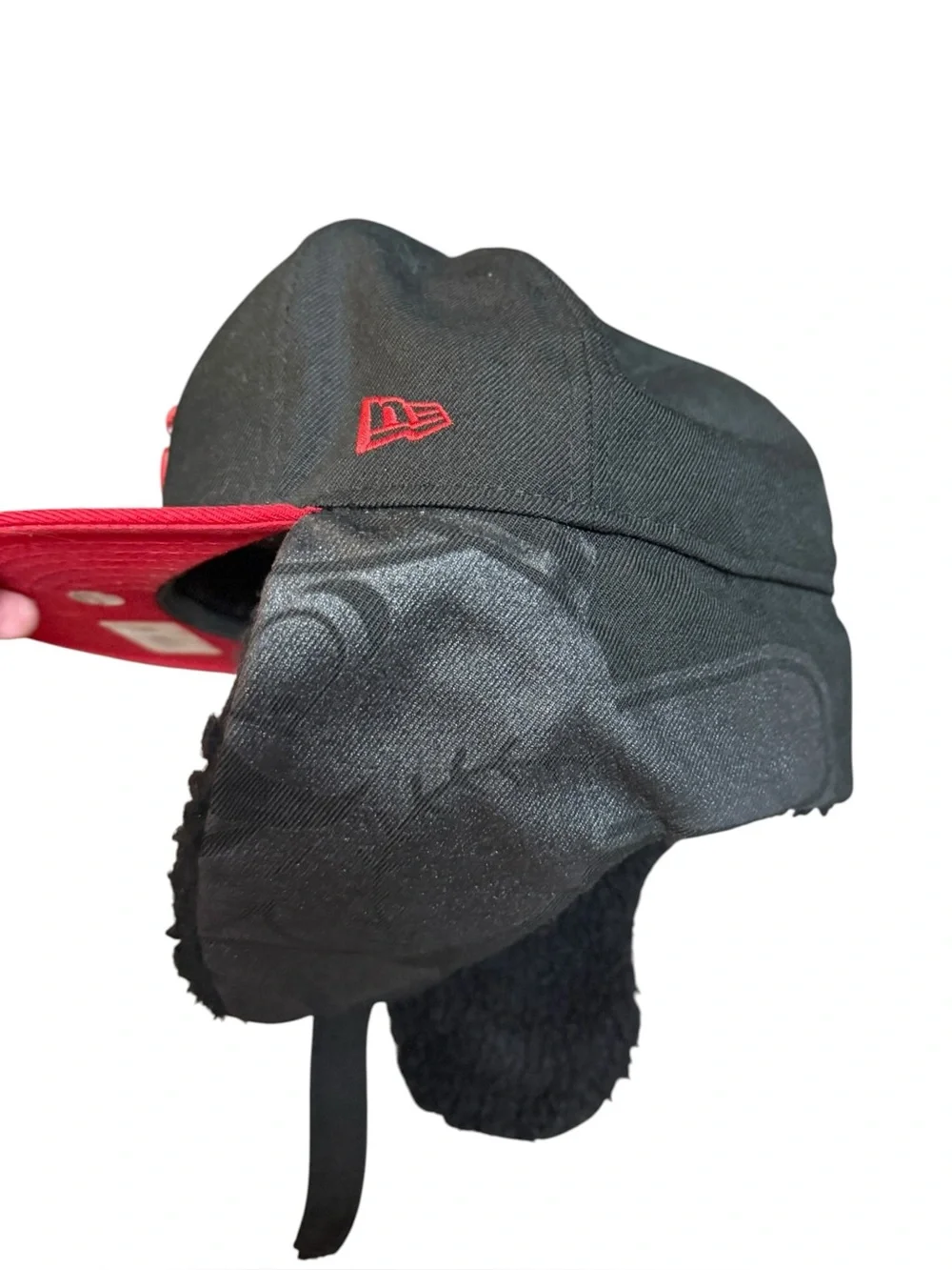 Cincinnati Reds MLB Sherpa Lined Dog Ear New Era 59FIFTY Fitted Hat 7 7/8